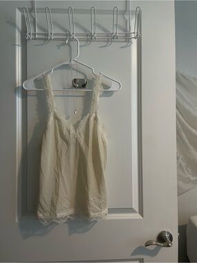 Dior Cream Lace-Trim Silk Camisole | Cream